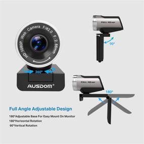 img 1 attached to 🎥 2021 Upgraded AUSDOM AW615S Webcam 1080P with Tripod Stand - Plug&amp;Play FHD Web Camera with Microphone, 360° Rotation - Ideal for Zoom, Skype, Twitch, Xbox, OBS, Teams - Compatible with Laptop, MAC, Windows, PC, Desktop