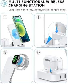 img 2 attached to 🔌 7-в-1 Беспроводная зарядная станция Tiitarn с быстрой зарядкой, 2 USB-портами и PD - настольная зарядная база для iPhone, iPad, AirPods, iWatch, Apple Pencil, Android, Samsung.
