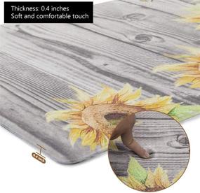 img 3 attached to 🌻 Artlines 2Pcs Sunflower Kitchen Rug Runner Set - Anti Fatigue Mats for Home Office - Non Slip, Waterproof, Heavy Duty Comfort Standing Mats - Size 17''x30''+17''x47''