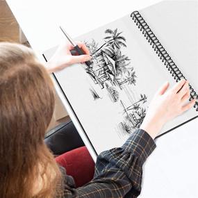 img 1 attached to 📚 Premium Artist’s Sketchbook: Large Hardcover with 200GSM Thick Paper – Ideal for Kids, Professionals, and Mixed Media – Spiral Bound – 11.4x16.5, 40 Sheets / 80 Pages