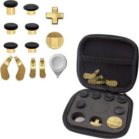 img 4 attached to 🎮 EasEmer Plating Elite Series 2 Xbox One Controller Upgrade Kit - 13-in-1 Metal Interchangeable Thumbsticks, Joysticks, Trigger Paddles, and Dpads - Gold Plated