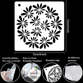 img 2 attached to Set of 24 Mandala Stencils for Painting, Drawing, and DIY Art Projects on Stones, Floor, Wall, Tile, Fabric, Wood Burning, and Rock Painting - 6x6 Inch Templates