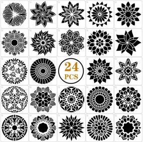 img 3 attached to Set of 24 Mandala Stencils for Painting, Drawing, and DIY Art Projects on Stones, Floor, Wall, Tile, Fabric, Wood Burning, and Rock Painting - 6x6 Inch Templates