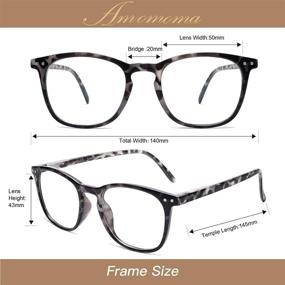 img 1 attached to 👓 AMOMOMA Retro Square Blue Light Reading Glasses For Women Men, Classic Adjustable Computer Reader AM6019