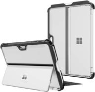 📲 fintie hard case for microsoft surface go 3 2021 / surface go 2 2020 / surface go 2018 - shockproof and protective rugged cover with type cover keyboard compatibility and kickstand support - frost clear logo