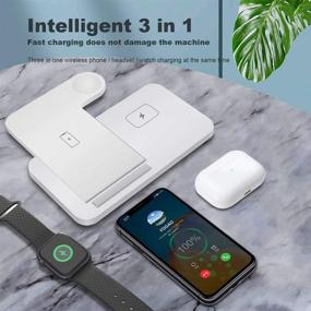 img 3 attached to Foldable Fast 3 in 1 Wireless Charging Station, 15W Compatible with iPhone 13/12/11/XR/XS/X/8, FDGAO Qi Wireless Charger Stand for Apple Watch 7/6/5/4/3 and Airpods pro/2