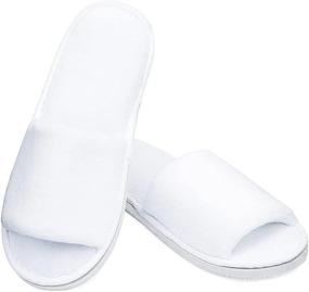 img 4 attached to 🌸 Disposable Velvet Spa Slippers - 5 Pairs, Open Toe, Non-Slip for Women and Men | Ideal for Hotel, Guests, and Travel