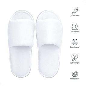 img 3 attached to 🌸 Disposable Velvet Spa Slippers - 5 Pairs, Open Toe, Non-Slip for Women and Men | Ideal for Hotel, Guests, and Travel