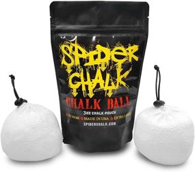 img 2 attached to Spider Chalk 6oz Refillable Chalk Sock Ball (2-Pack, 3oz Each) - Lab-Grade Magnesium Carbonate Powder for Powerlifting, Weightlifting, and Rock Climbing - No Mess Bag, 2 Pocket-Sized Pouches Included