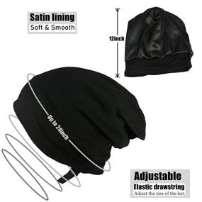 img 2 attached to 🌙 Шелковая купола для сна: идеальная защита волос ночью - регулируемая шелковая подкладка для вьющихся волос