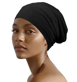 img 4 attached to 🌙 Шелковая купола для сна: идеальная защита волос ночью - регулируемая шелковая подкладка для вьющихся волос