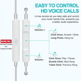 img 2 attached to 🎧 4 Pack Volume-Control Earbuds with Mic, Noise Cancelling in-Ear Headphones Wired, Powerful Bass, Compatible with Android Phone, Smartphone, Computer, Laptop, iPod - Improved Version