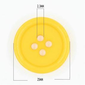 img 3 attached to 🧵 Leekayer 1Inch (25mm) Sewing Flatback Resin Buttons - Yellow Pack of 50 Pcs: Ideal for DIY Crafts