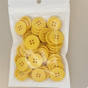 img 2 attached to 🧵 Leekayer 1Inch (25mm) Sewing Flatback Resin Buttons - Yellow Pack of 50 Pcs: Ideal for DIY Crafts