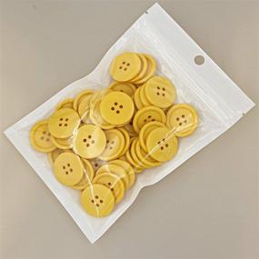 img 1 attached to 🧵 Leekayer 1Inch (25mm) Sewing Flatback Resin Buttons - Yellow Pack of 50 Pcs: Ideal for DIY Crafts