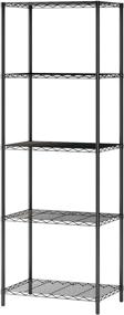 img 4 attached to 🏬 HOMEFORT 5-Tier Wire Shelving: Durable Metal Storage Rack for Pantry, Closet, Kitchen, and Laundry Organization in Black