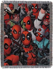 img 4 attached to 🎯 Marvel's Deadpool Woven Tapestry Throw Blanket - 'We Are All Here' 48" x 60" Multi Color