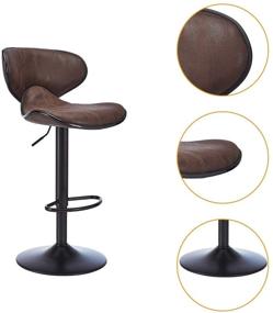 img 1 attached to 🪑 CangLong Swivel Adjustable Barstool Set - Counter Height Chairs with Backrest and Footrest for Bar, Kitchen, Dining, Living Room, and Bistro Pub - Retro Brown (Pack of 2)