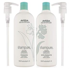 img 3 attached to 🚿 Aveda Shampure Nurturing Shampoo & Conditioner Set - 1 Liter Sizes with Convenient Pumps for Easy Application