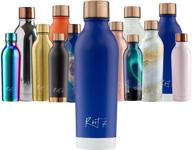 root7 onebottle - 500ml copper insulated thermal water bottle - double walled stainless-steel - bpa-free - leak-proof - hot & cold drink compatible logo