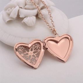 img 2 attached to 📸 Gostear Heart Pendant Photo Locket Necklace - Ideal Birthday Gift for Girls & Women to Showcase Family Mother Child Pictures