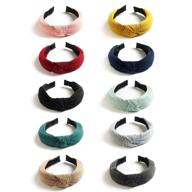 🎀 kisslife 10 pack wide headbands: knot turban hair band, elastic plain fashion accessories for women, girls, and children - 10 colors logo