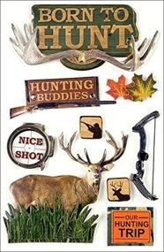 img 1 attached to 🦌 Paper House Productions STDM-0006E 3D Cardstock Stickers: Born To Hunt - Lifelike Adhesive Decorations