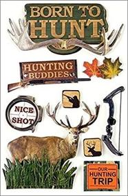 img 2 attached to 🦌 Paper House Productions STDM-0006E 3D Cardstock Stickers: Born To Hunt - Lifelike Adhesive Decorations