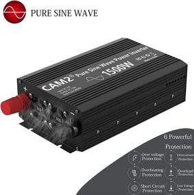 img 2 attached to 🔌 CAM2 1500W Pure Sine Wave Power Inverter - Peak 3000W, DC 12V to 110V AC with 1 AC Outlet and 2 LED Display