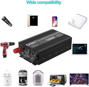 img 1 attached to 🔌 CAM2 1500W Pure Sine Wave Power Inverter - Peak 3000W, DC 12V to 110V AC with 1 AC Outlet and 2 LED Display