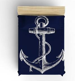 img 3 attached to 🛳️ Nautical Anchor Navy Blue Bedding Set – Ultra Soft 4 Pc Duvet Cover Set with Decorative Pillow Covers for Children, Kids & Adults – Queen Size