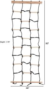 img 3 attached to 🏻 Hey! Play! Kids Climbing Cargo Net - Nylon Rope & Wooden Dowels Fun Outdoor Toy for Balance, Coordination, and Strength - Boys & Girls