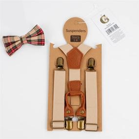 img 3 attached to 🎩 Набор детских регулируемых подтяжек и галстук-бабочка - стильный набор подтяжек для мальчиков и девочек