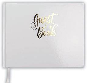 img 4 attached to 📔 Gold Foil White Hardcover Guestbook – 7&quot; x 9&quot; Wedding Registry & Guest Book with Name, Address, and Notes – 120 Pages