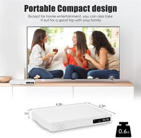 img 3 attached to 📀 Portable Palm-Size Mini DVD Player with Built-in Speaker | HD 1080P Upscaling | All Region Free | USB Input (White)