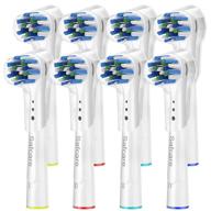 🦷 oral b braun replacement toothbrush heads, 8 count precision clean electric brush heads refill - compatible with oral b electric toothbrush models 7000, pro 1000, 9600, 5000, 3000, 8000 logo