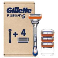 🪒 gillette fusion5 razors for men: 1 razor + 4 refills with lubrastrip for an advanced shaving experience logo