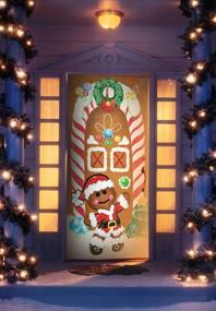 img 2 attached to 🏠 72X30 Inches Joiedomi Christmas Gingerbread House Window and Door Cover - Festive Holiday Decoration