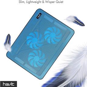 img 1 attached to 🔥 HAVIT HV-F2056 Slim Portable USB Powered Laptop Cooler Cooling Pad - 15.6-17 Inch (Blue) with 3 Fans