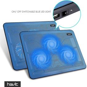 img 2 attached to 🔥 HAVIT HV-F2056 Slim Portable USB Powered Laptop Cooler Cooling Pad - 15.6-17 Inch (Blue) with 3 Fans