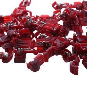 img 2 attached to 🔴 AIRIC T-Tap Wire Connectors Quick Splices 100PCS - Red 22-18 Gauge Terminals for Self-Stripping Radio Wire Splice