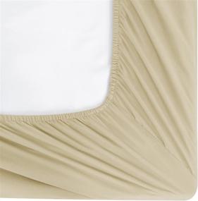 img 3 attached to BOURINA Twin Size Camel Fitted Sheet: Premium Quality 1-Piece Microfiber, Snug Fit, Wrinkle Free Solution