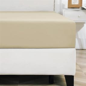 img 4 attached to BOURINA Twin Size Camel Fitted Sheet: Premium Quality 1-Piece Microfiber, Snug Fit, Wrinkle Free Solution