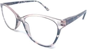 img 3 attached to 👓 Malibu Colorful Two Tone Cat Eye Reading Glasses for Women, Spring Hinge, Plastic Frame, +3.50 Strength (Rose Pink)