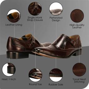 img 3 attached to Liberty Leather Classic Single Buckle Men's Shoes