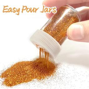 img 3 attached to 💫 Aslanka 12-Color Extra Fine Glitter Set - Non-Toxic Cosmetic Glitter for DIY Art & Crafts, Body, Nails, Face, Eyes - Perfect for Slime, Epoxy, Resin, Festival Decorations - 12 Jars x 10g Each