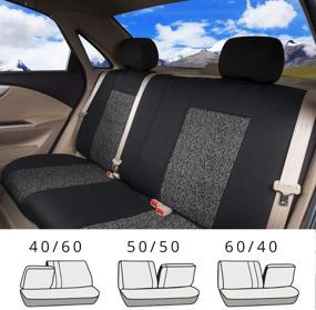 img 2 attached to 🚗 AUTOYOUTH Gray Ethnic Style Auto Seat Covers with Baja Saddle Blanket Weave - Full Set Seat Protectors and Accessories with Back Seat Zippers - Suitable for 40/60, 40/20/40, and 50/50 Split