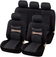 🚗 autoyouth gray ethnic style auto seat covers with baja saddle blanket weave - full set seat protectors and accessories with back seat zippers - suitable for 40/60, 40/20/40, and 50/50 split logo