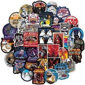 img 4 attached to 🌟 108 pcs/Pack Star Wars Themed Cool Vsco Stickers | Non-repetitive Vinyl Stickers for Skateboard, Guitar, Travel Case | Water Bottle, Laptop, Luggage, Bike & Bicycle Stickers