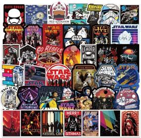 img 3 attached to 🌟 108 pcs/Pack Star Wars Themed Cool Vsco Stickers | Non-repetitive Vinyl Stickers for Skateboard, Guitar, Travel Case | Water Bottle, Laptop, Luggage, Bike & Bicycle Stickers